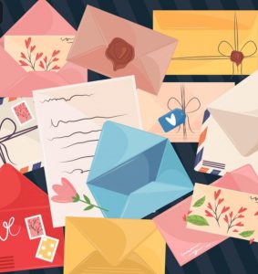 تصویر چند نوع پاکت پستی در انواع، طرح ها و رنگهای مختلف